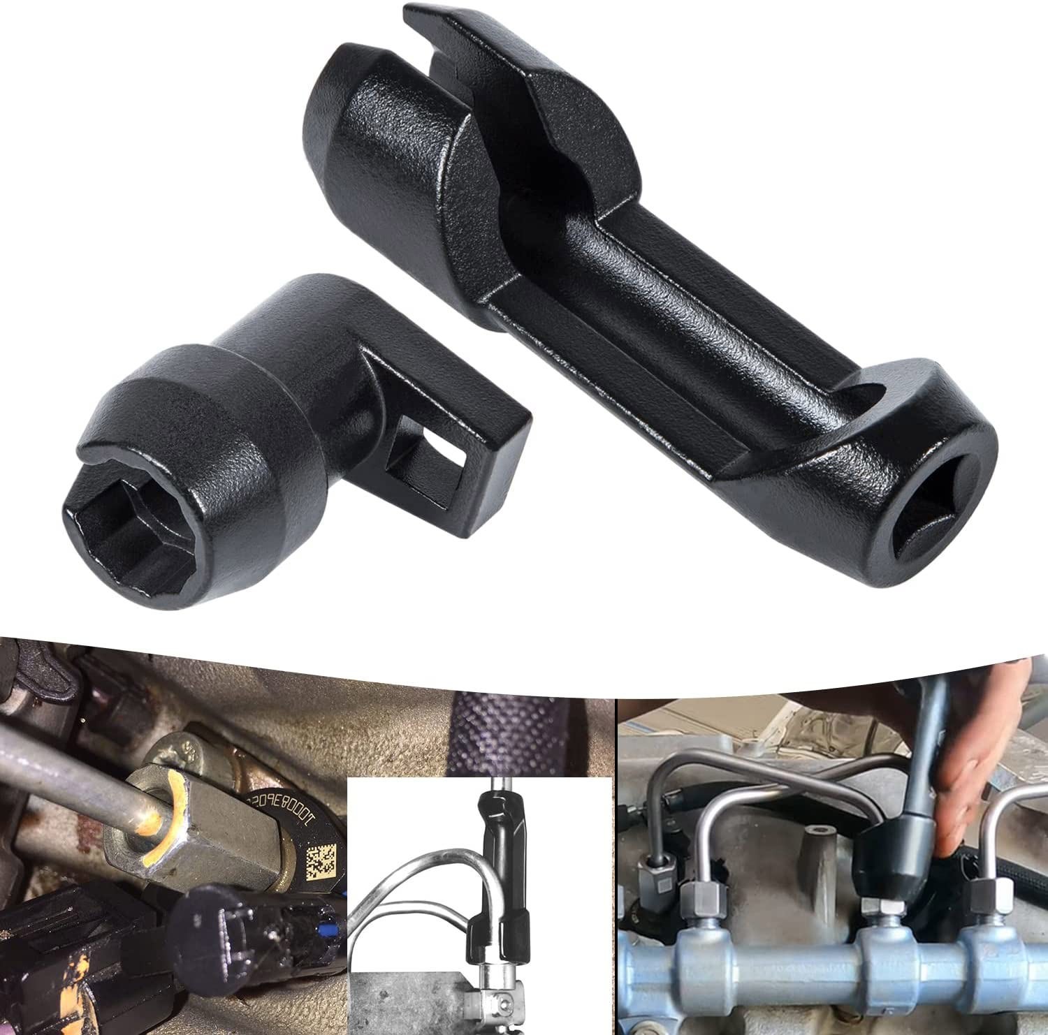 17mm Fuel Injector Line Flare Nut Socket Kit For Ford Power Stroke 6.7L Diesel