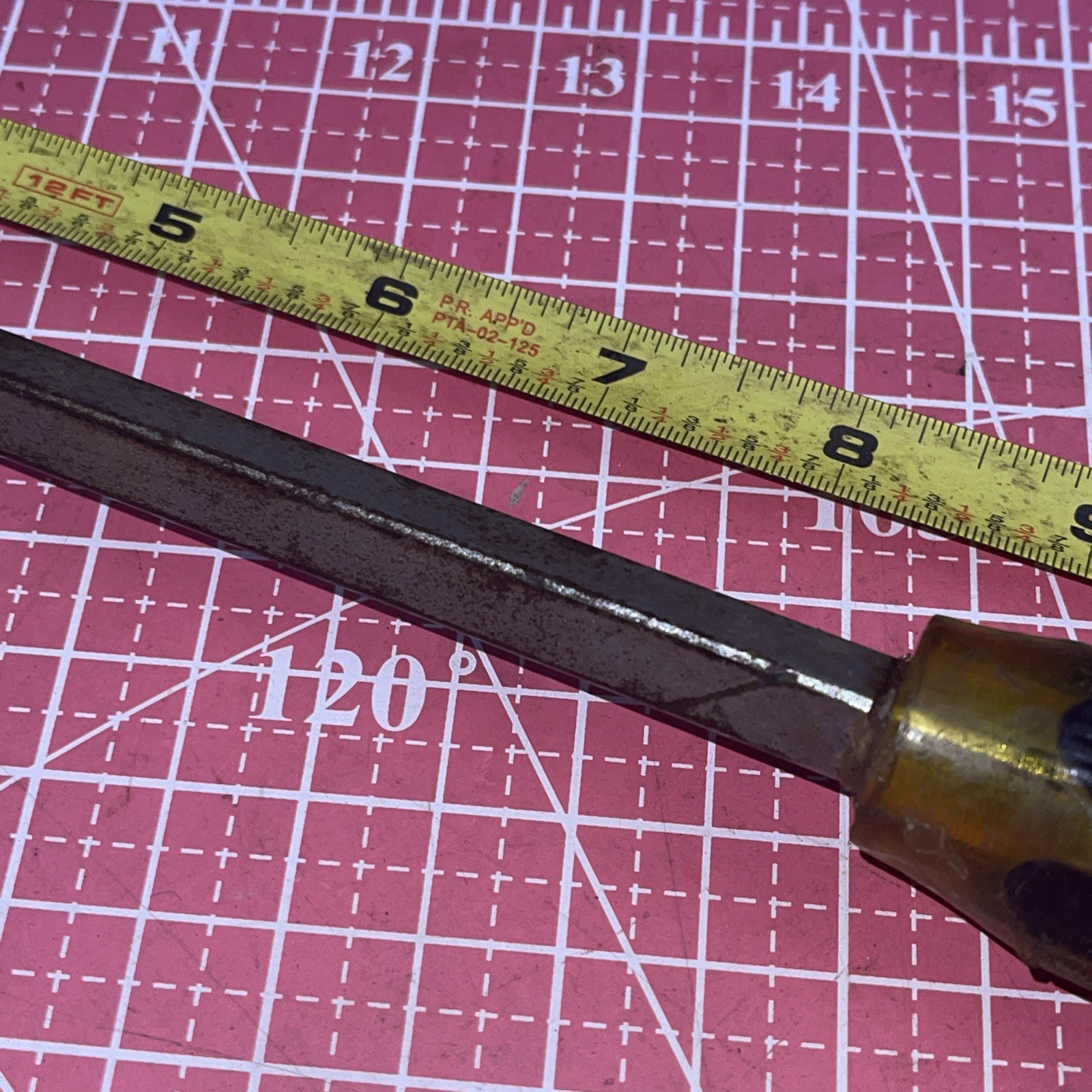 Vintage Klein USA 19432 Screwdriver 12 In Long 3/8 In Cabinet Tip Square Shank