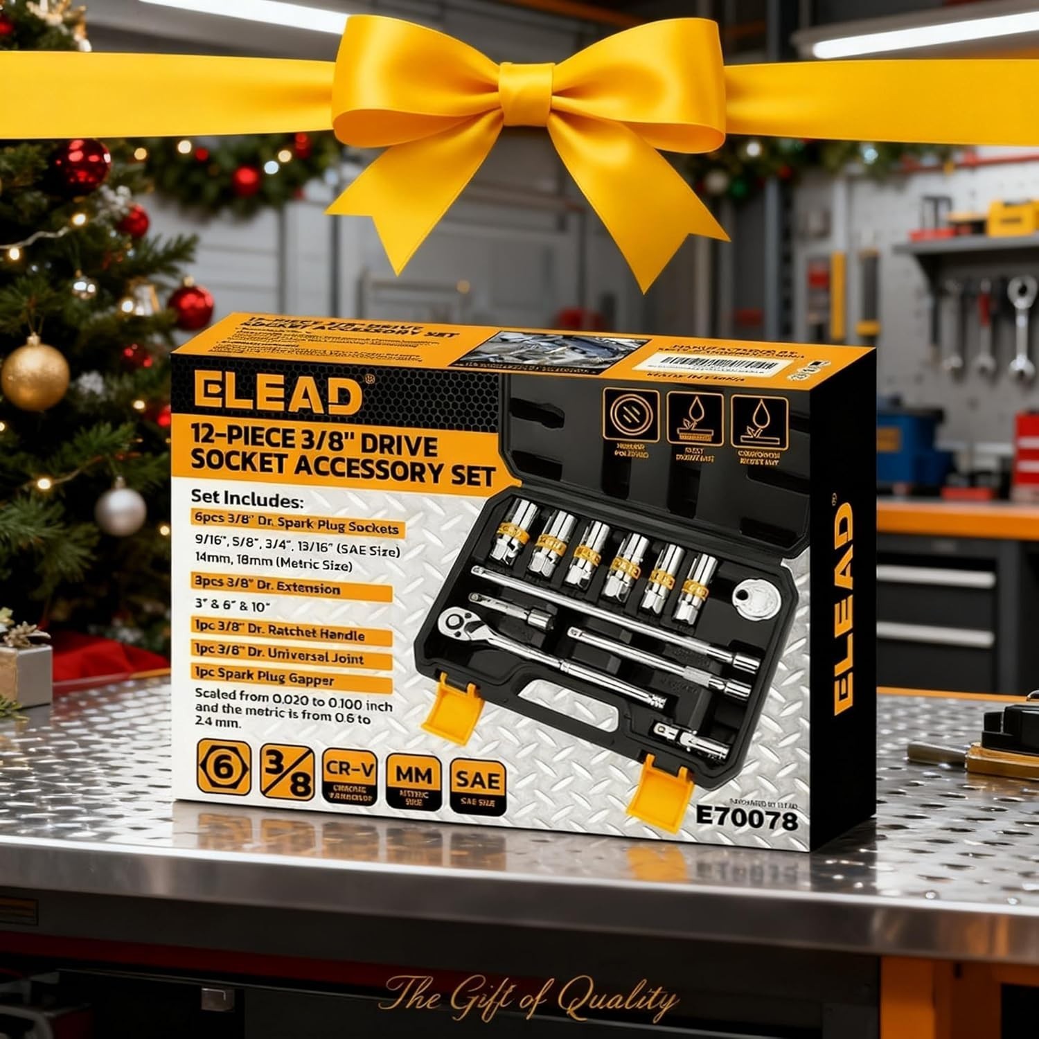 Professional Spark Plug Socket Set – 12-Piece CR-V Kit with Ratchet & Gapper
