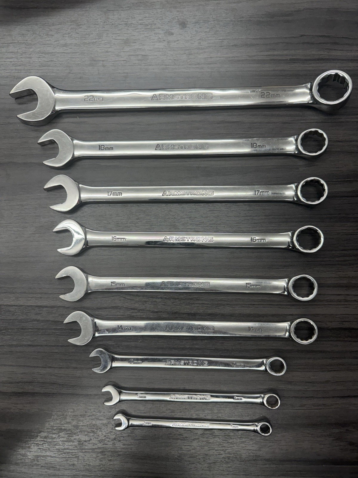 Armstrong Metric Combination Wrench Set -22,18,17,16,15,14,10,9,7MM GMTK