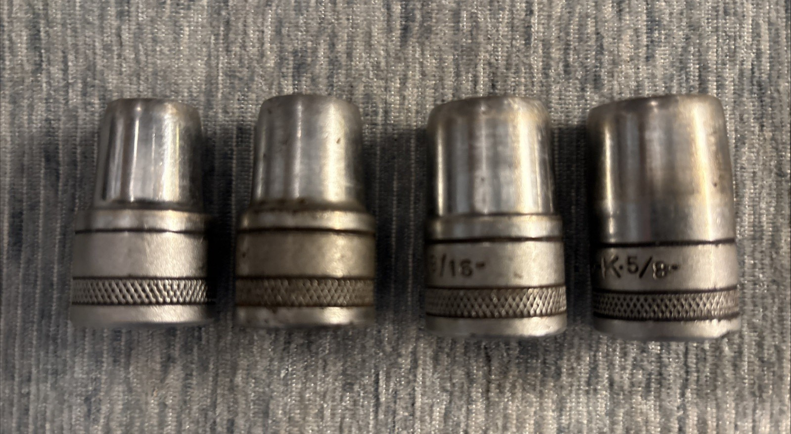 Vintage Knurled S-K (SK) Socket Lot – 1/2 Drive SAE 10 PCs – 7/16” to 1 1/16”