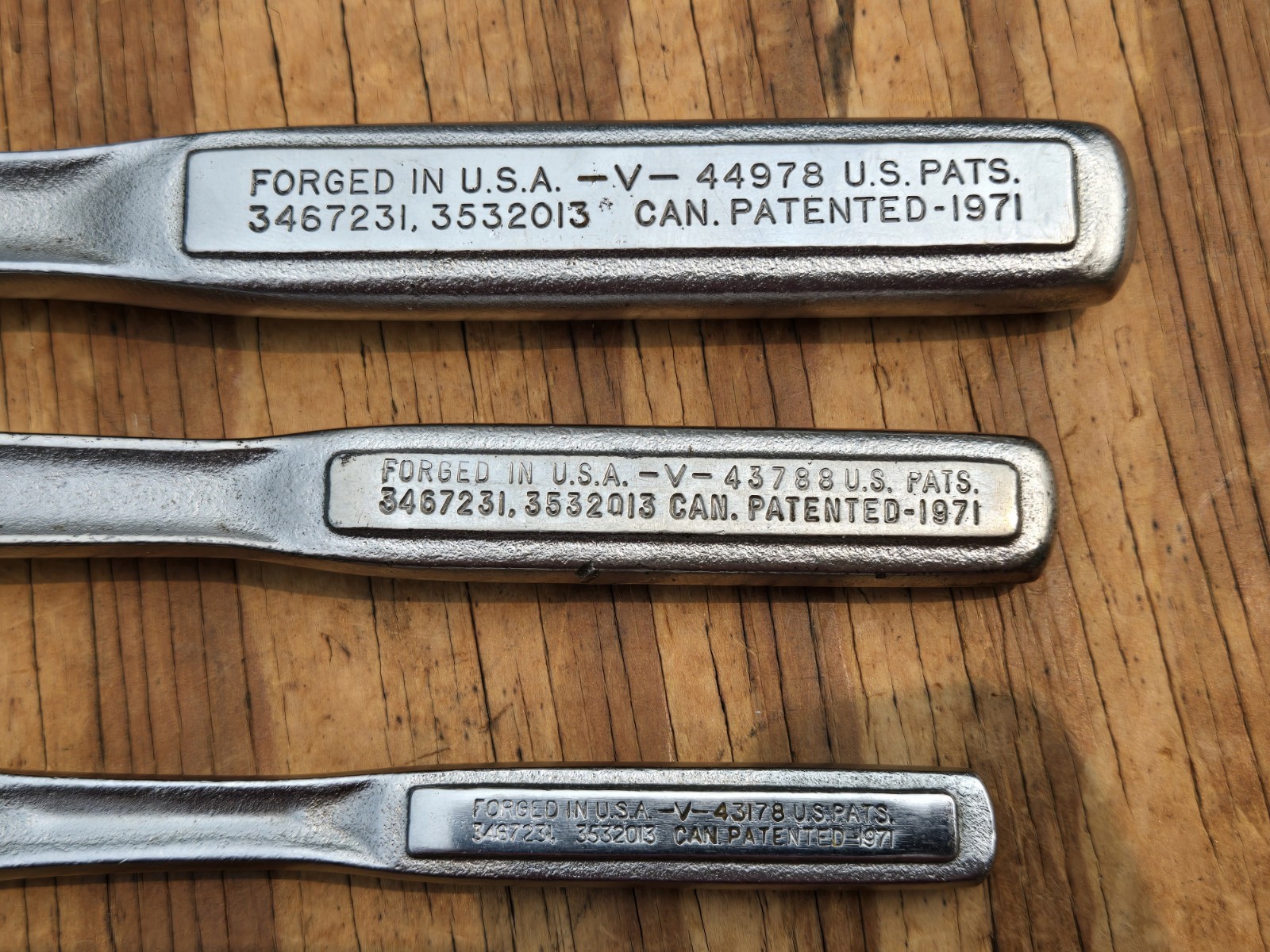 Vntg Craftsman RHFT Ratchet -V- Set 1/4 3/8 1/2 Dr. 43178 43788 44978 USA Pats.