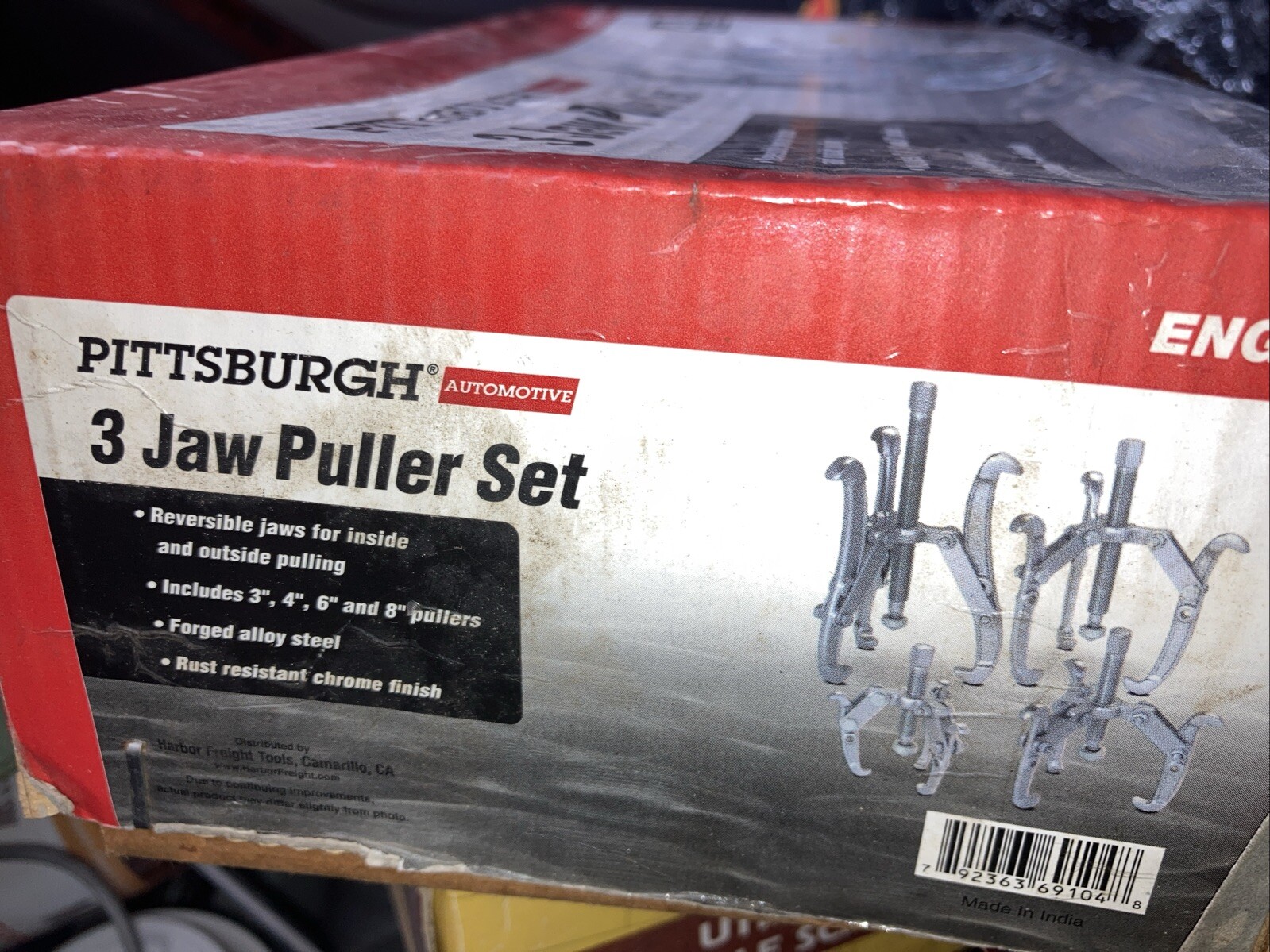 PITTSBURGH Three Jaw Puller Set 3″ 4″ 6″ inch drop forged (missing 8” Puller)