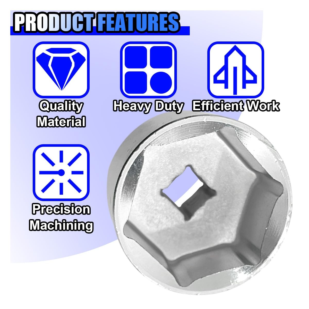 27mm Car Oil Filter Socket Wrench 3/8″ Drive Cap Removal Tool 6-Point Hex Steel