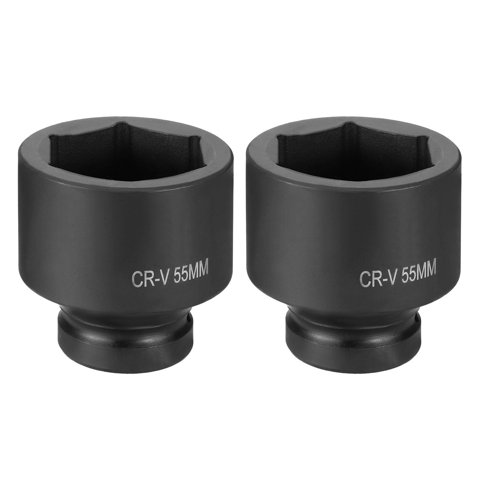 2pcs 1 Inch Drive 55mm 6 Point Impact Socket Chromium Vanadium Steel