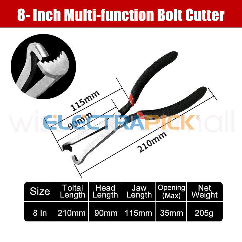 8Inch Electrical Disconnect Pliers Fuel Line Clip Spark Plug Removal Repair Tool