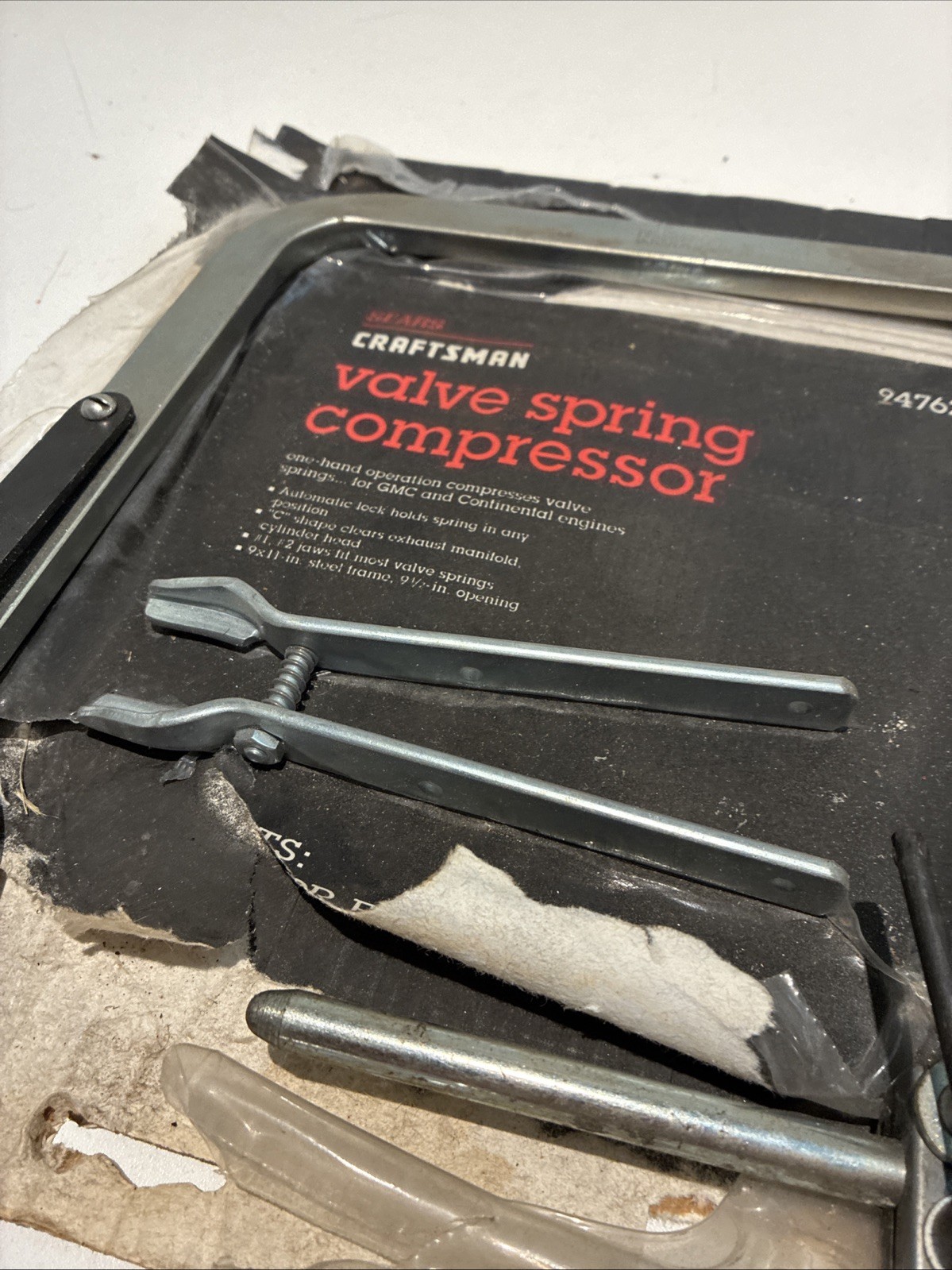 SEARS CRAFTSMAN USA 947627 VALVE SPRING COMPRESSOR TOOL TWO JAWS & FRAME