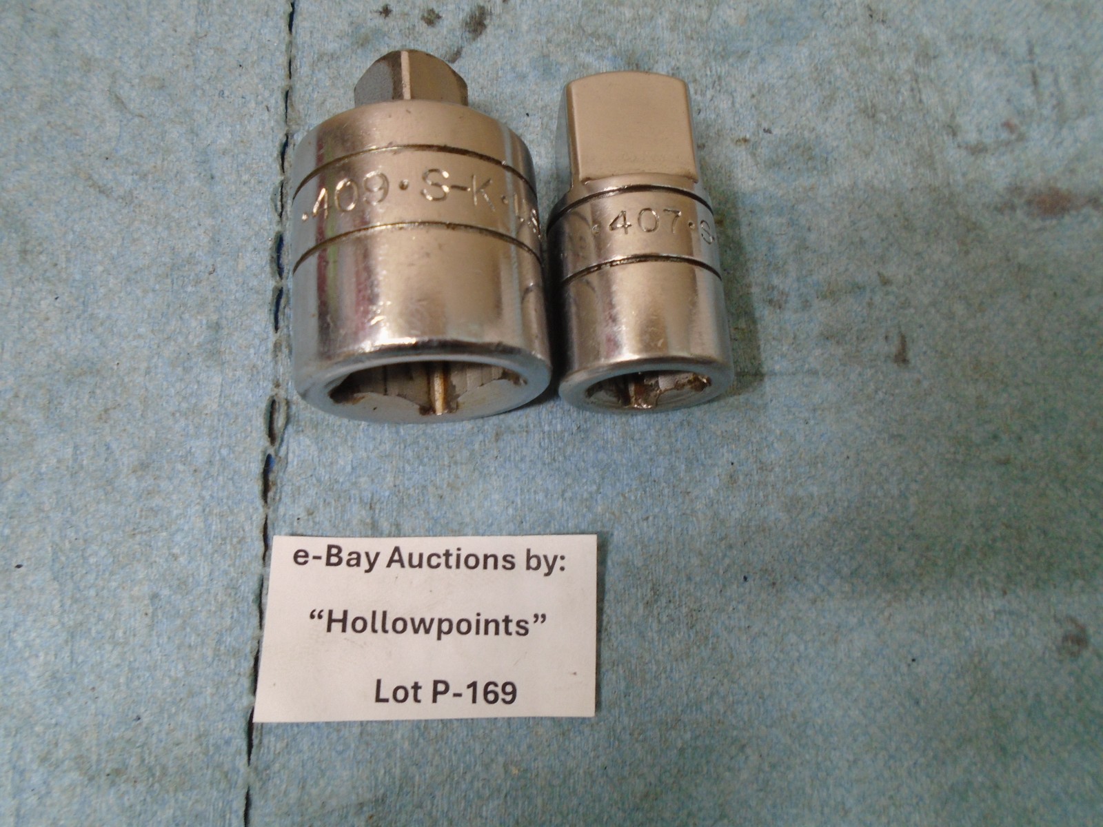 2 S-K Ratchet Adapters No. 407 & 409 1/2F x 3/4m + 3/4F x 1/2M SK USA P169