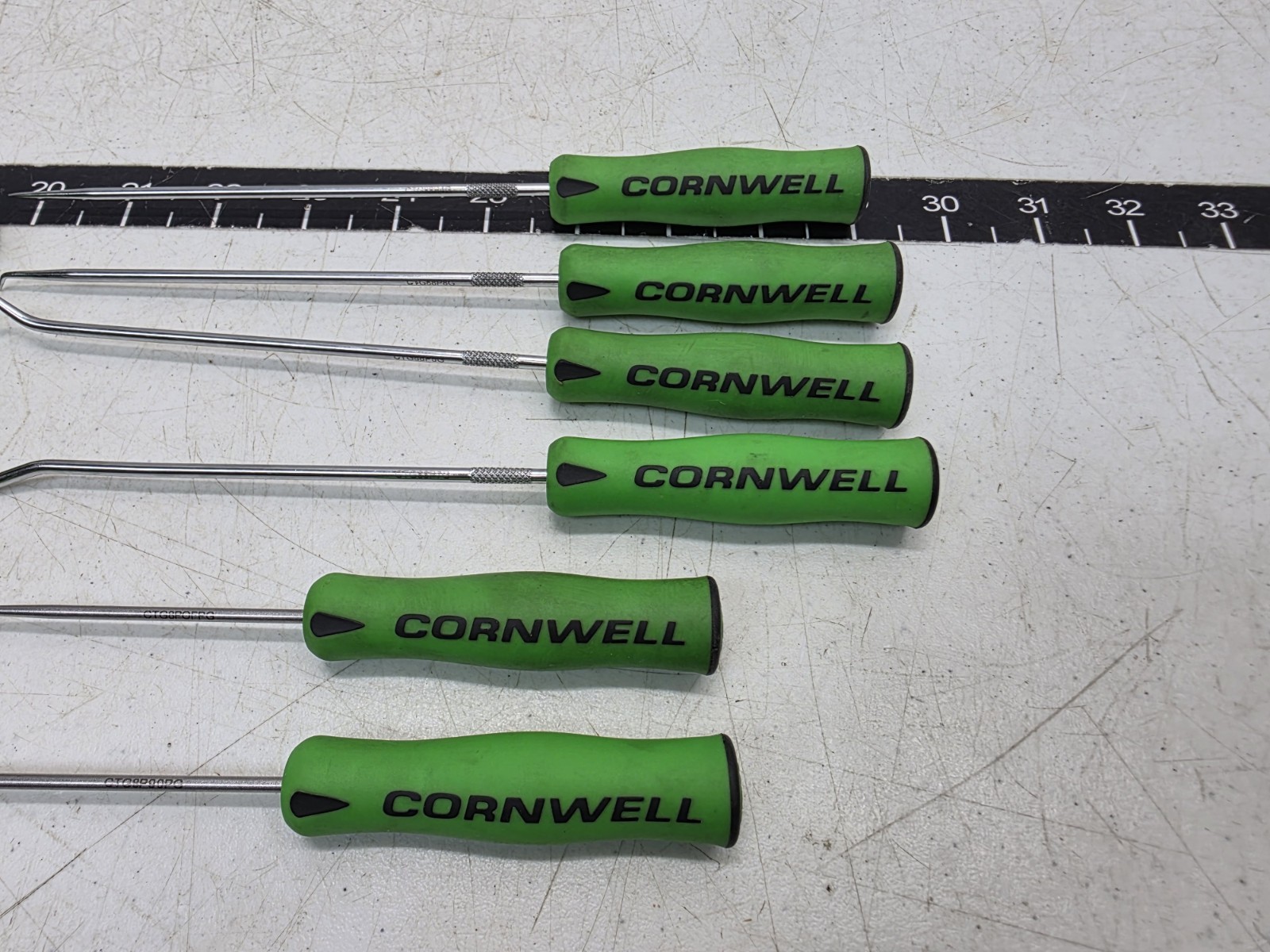 Cornwell Tools CTG812HPSG 12pc Hook & Pick Set, NEON GREEN Soft Grip Handle