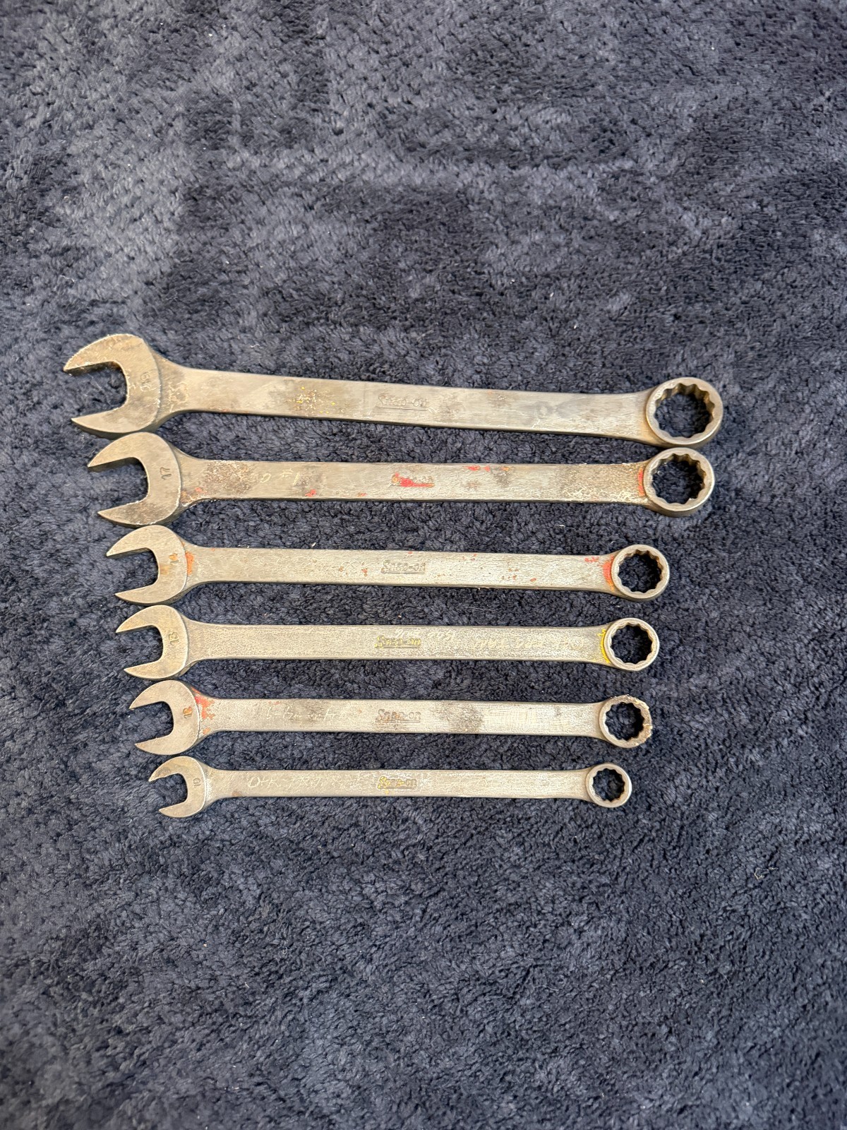 Snap-on 6 Piece Combination Wrench Set, GOEX See description for sizes. USED