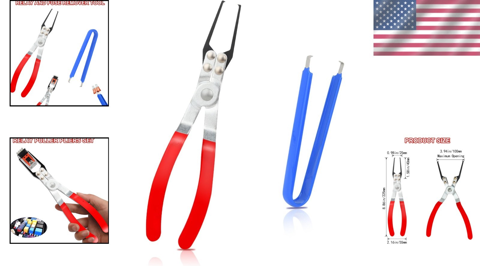 Relay Puller Pliers Set – 2 Pack Stainless Steel Fuse Removal Tools