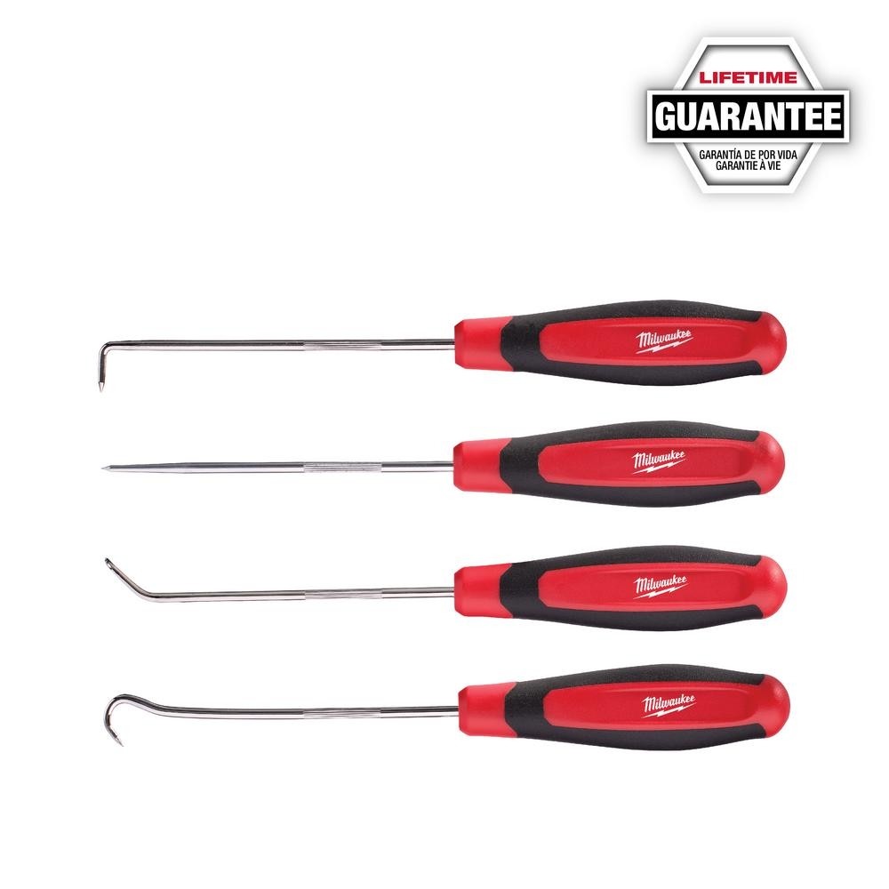 Milwaukee Hook and Pick Set 4 Pack Straight Offset 90 Degree Automotive Tool Kit