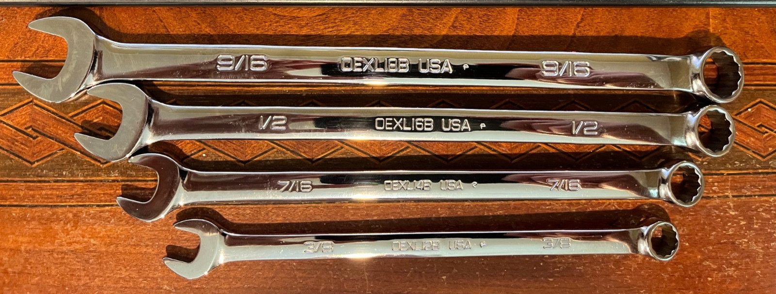 Snap-on OEXL707B Long Combination Wrench Set 7 PC Set 3/8″ – 3/4″ Like New
