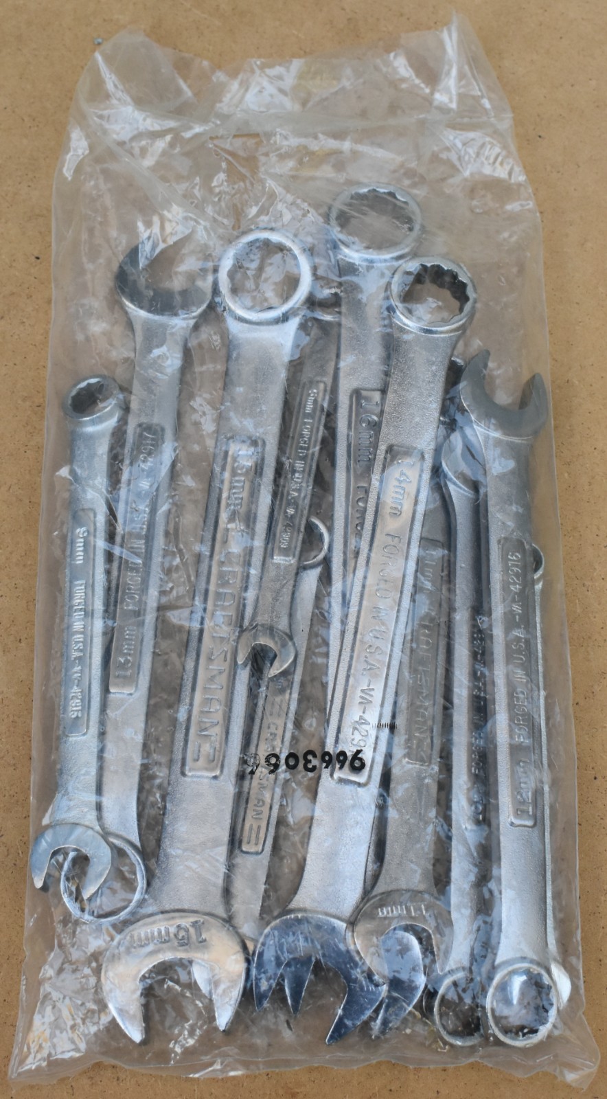 NOS CRAFTSMAN, 6MM-16MM METRIC, 12-POINT OPEN/BOX END COMBO WRENCH SET OF 11