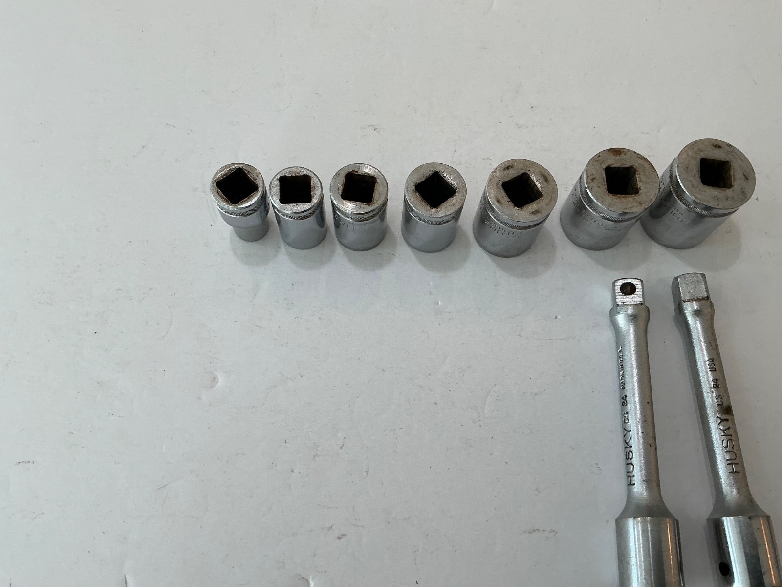 Vtg Asst Husky sockets, extensions & ratchet 10 pc USA made all for $25