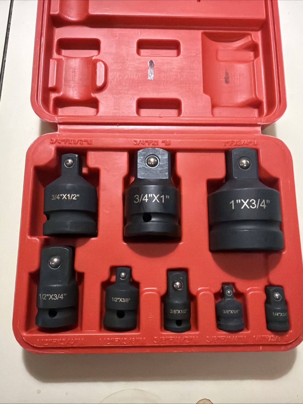 8Pcs Impact Socket Reducer Adapter Set Convertor Adaptors 1/4″ 3/8″ 1/2″ 3/4″ 1″