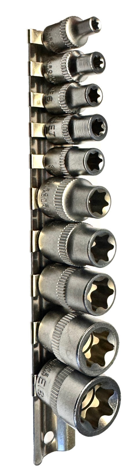 10pc Female Torx Star Socket 1/4″ dr E4 E5 E6 E7 E8 3/8″ dr E10 E12 E14 E16 E18