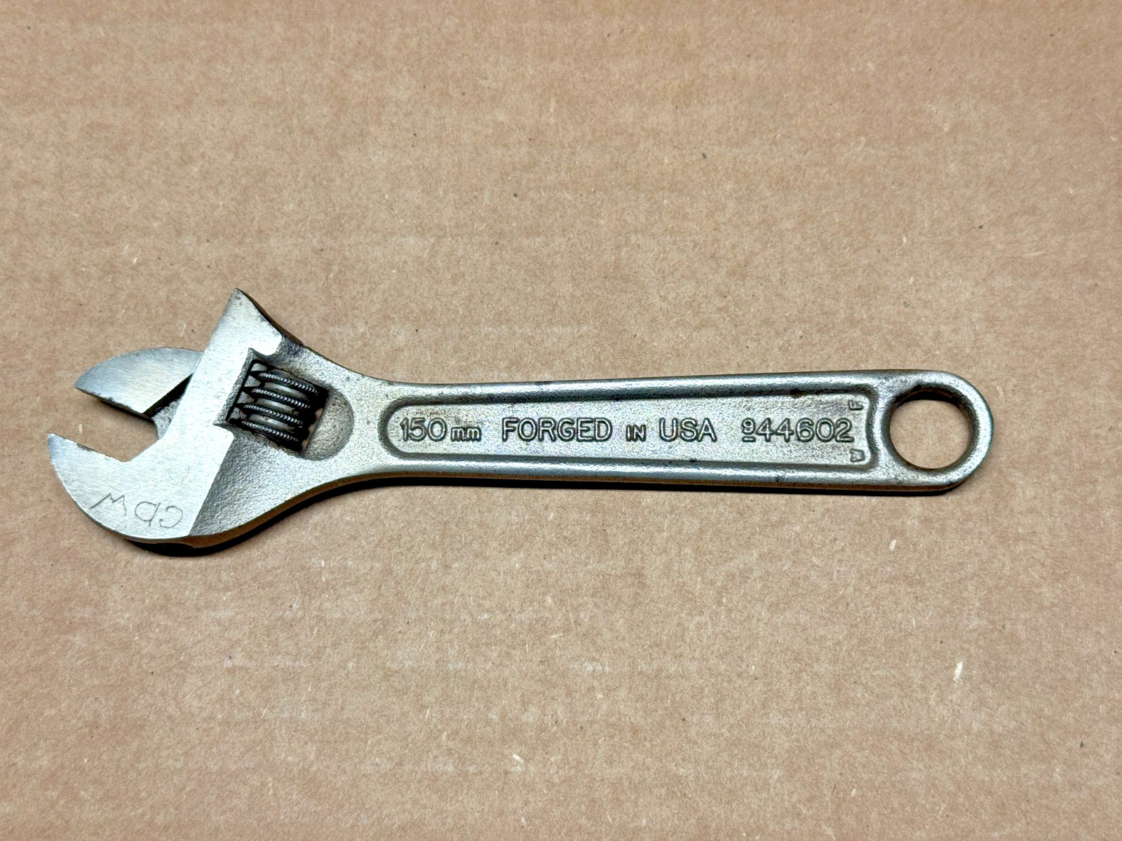 Vintage Craftsman Forged in USA 6 in / 150mm Adjustable Wrench 9-44602 Initials