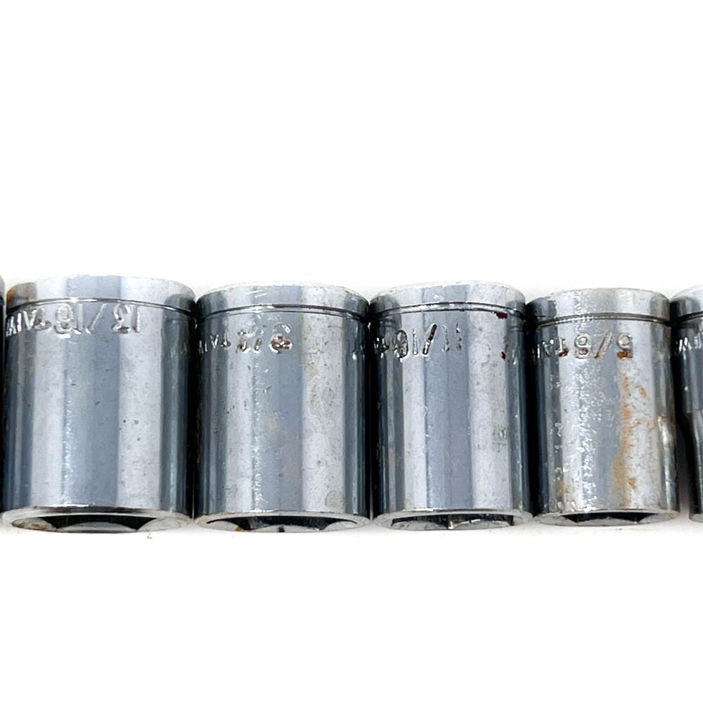 12 Pcs SAE 1/2 in Drive, Socket Set, 6 Point, Hand Tools, Workshop Equipments