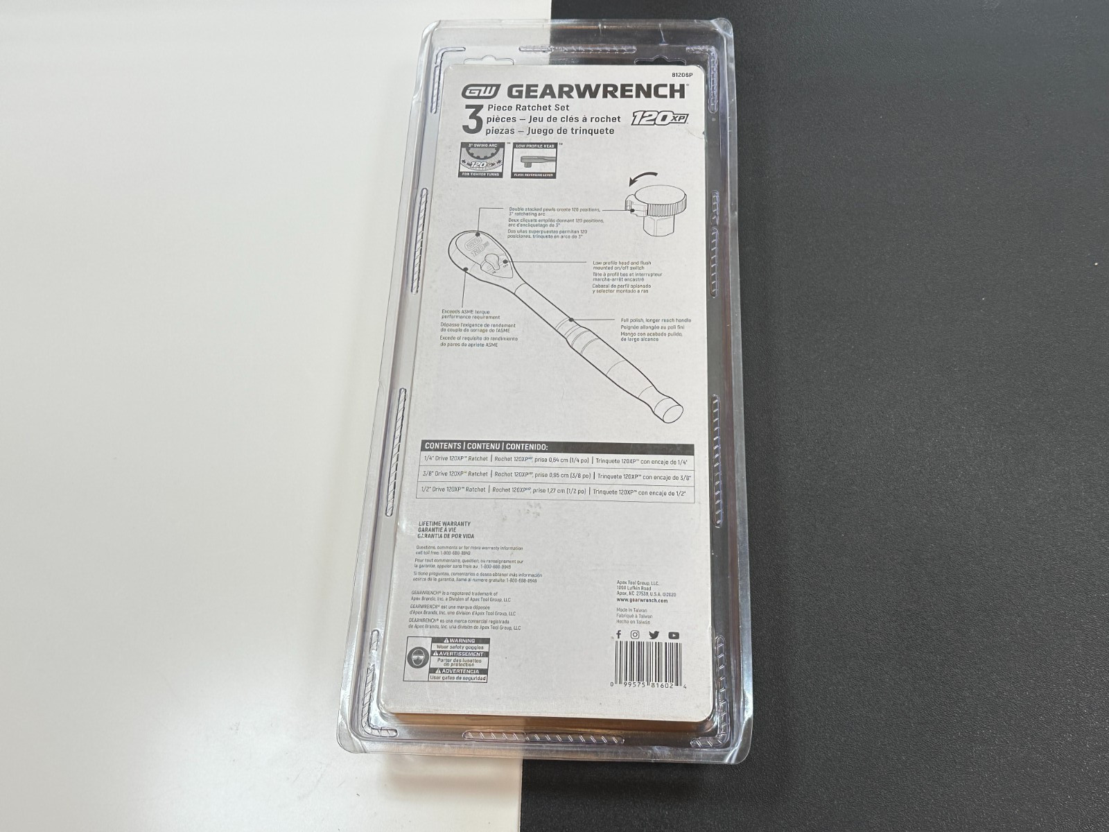 NEW GearWrench 81206P 1/4, 3/8 & 1/2″ Drive 120XP Teardrop Ratchet Set, ORANGE