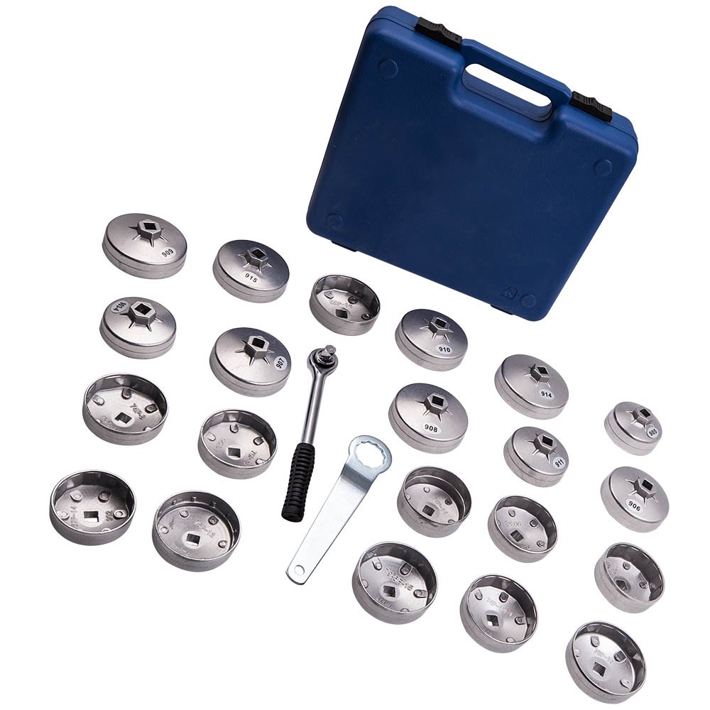 1/2″ Drive Oil Filter Socket Cup Cap w/ Adjustable Wrench Removal Tool Kit