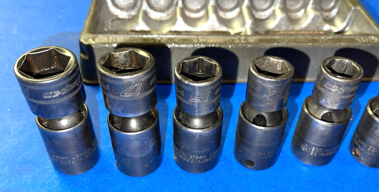 SNAP-ON TOOLS 7 PIECE 3/8 DRIVE METRIC SHORT SWIVEL IMPACT SOCKETS 207IPFM