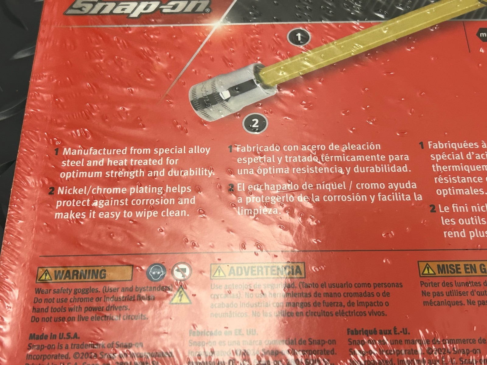 Snap-on 206efablm 6 pc 3/8 drive 4-8,10mm long ball hex driver set sealed USA