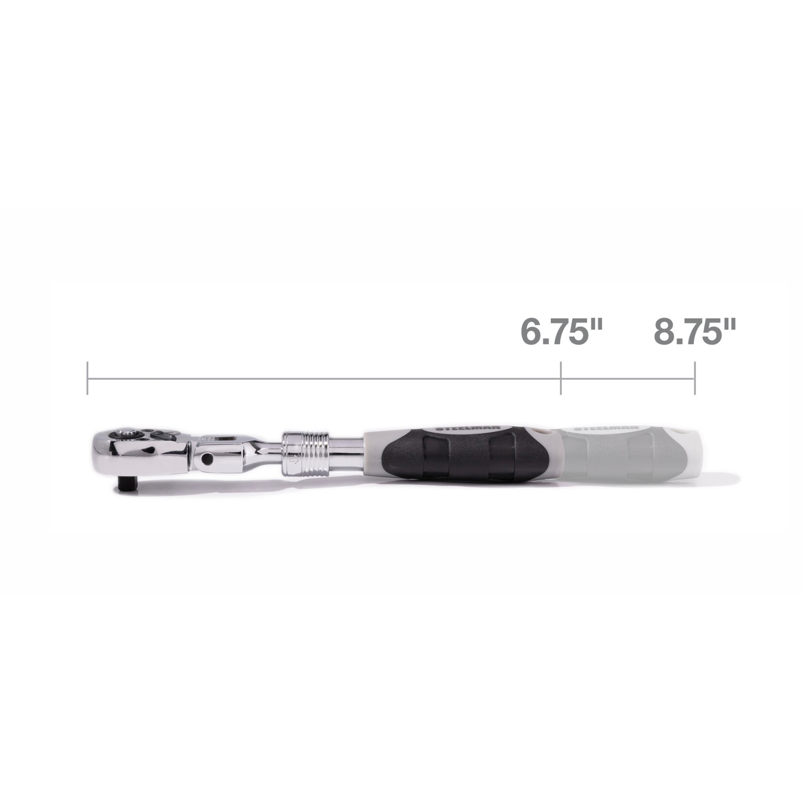 Steelman 72 Tooth 1/4 in. Drive Extendable Flex Head Ratchet 96754