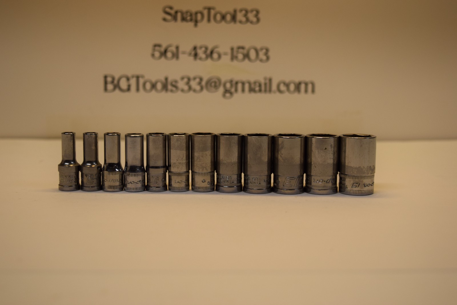 Snap-On 112YTMMSY 12pc 1/4″ Drive 6-Point Metric Flank Drive Xtra Semi-Deep Sock