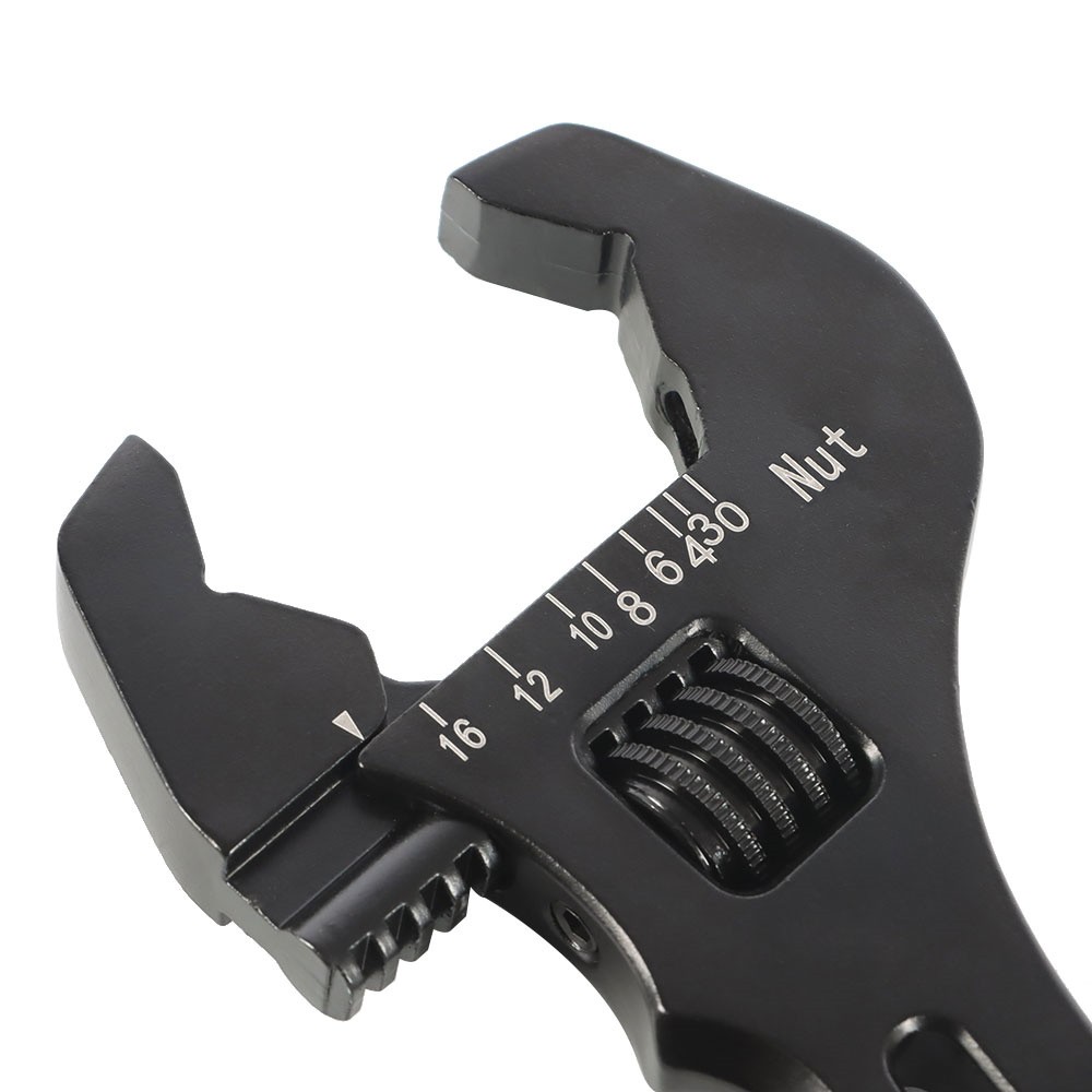Hose Fitting Wrench Spanner Lightweight Adjustable Aluminum 3AN-16AN Black