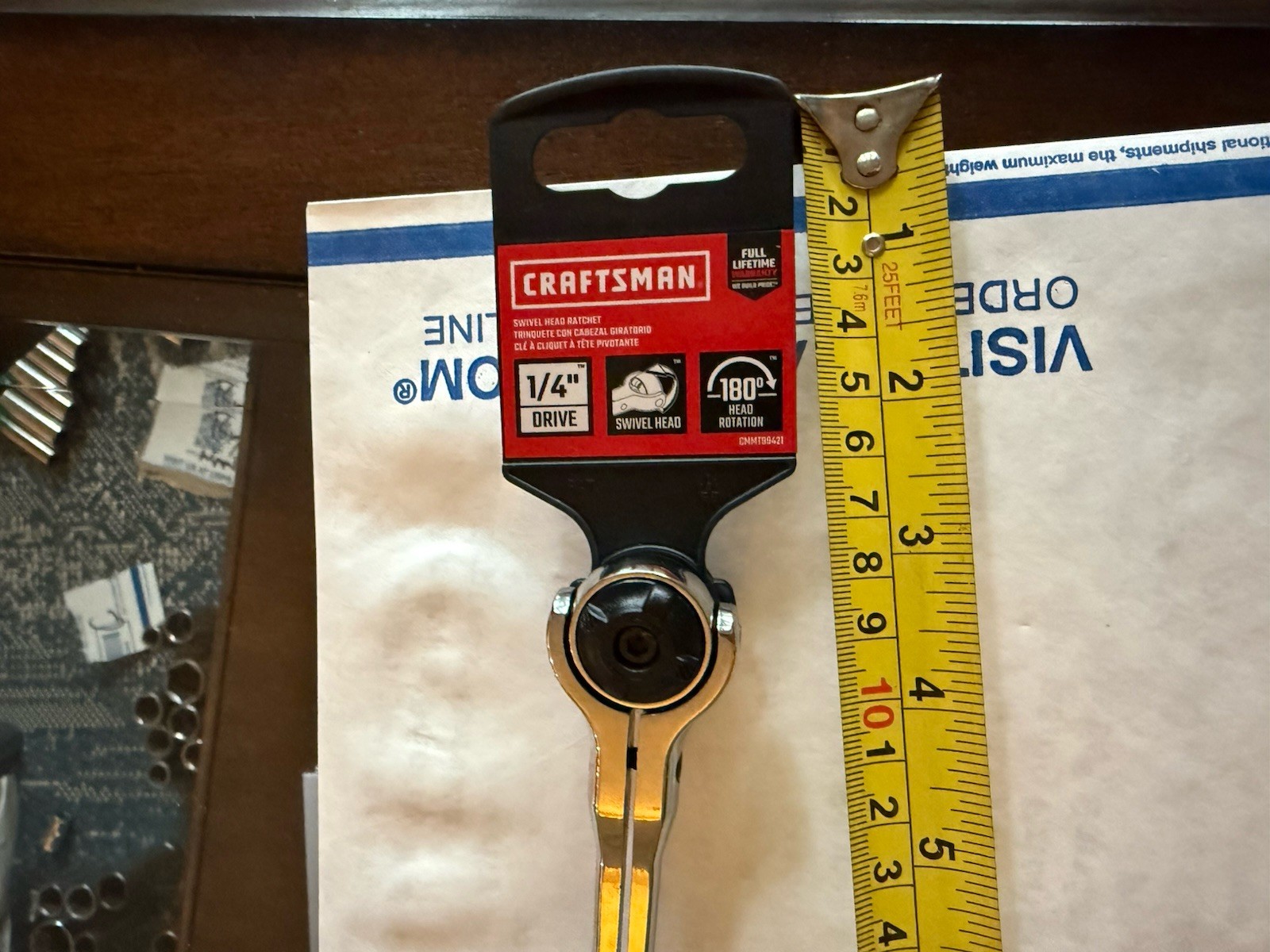 CRAFTSMAN 72-Tooth 1/4-in Drive Rotating Head Ratchet Swivel Head CMMT99421