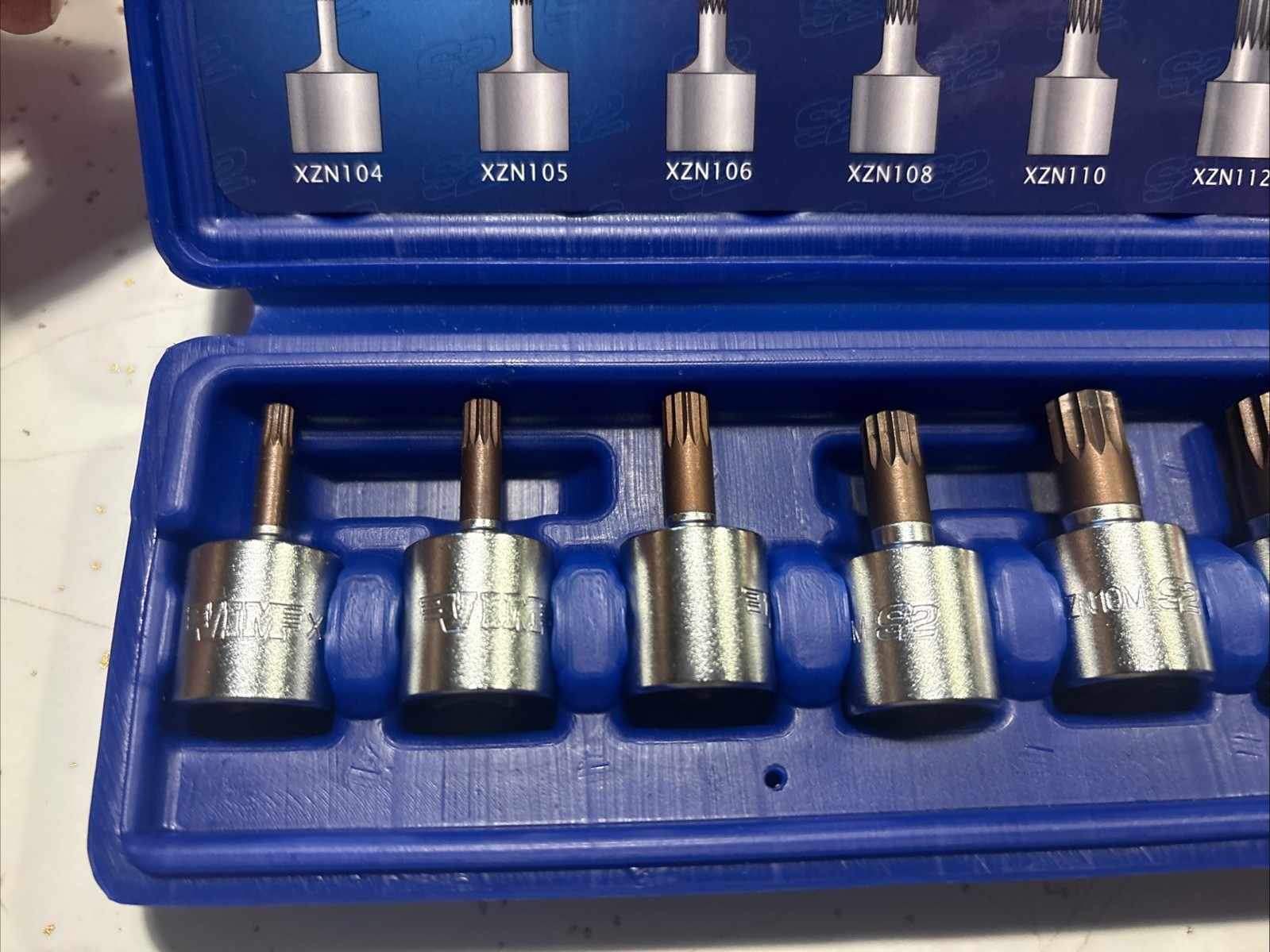 VIM Tools XZN100 8-Piece Triple Square (XZN) Driver Set – 3/8″ Drive 4M-16M