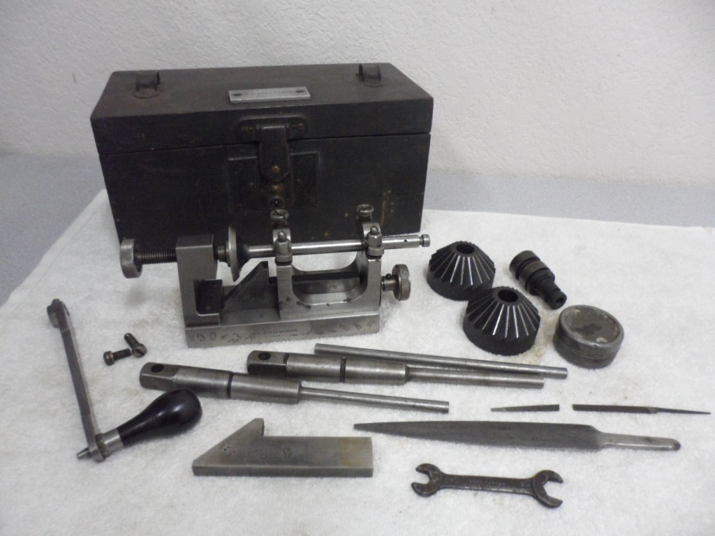 Vintage GEO.B. STEVESON 1926 Mini Lathe & Valve Seat Reaming & Refacing tool kit