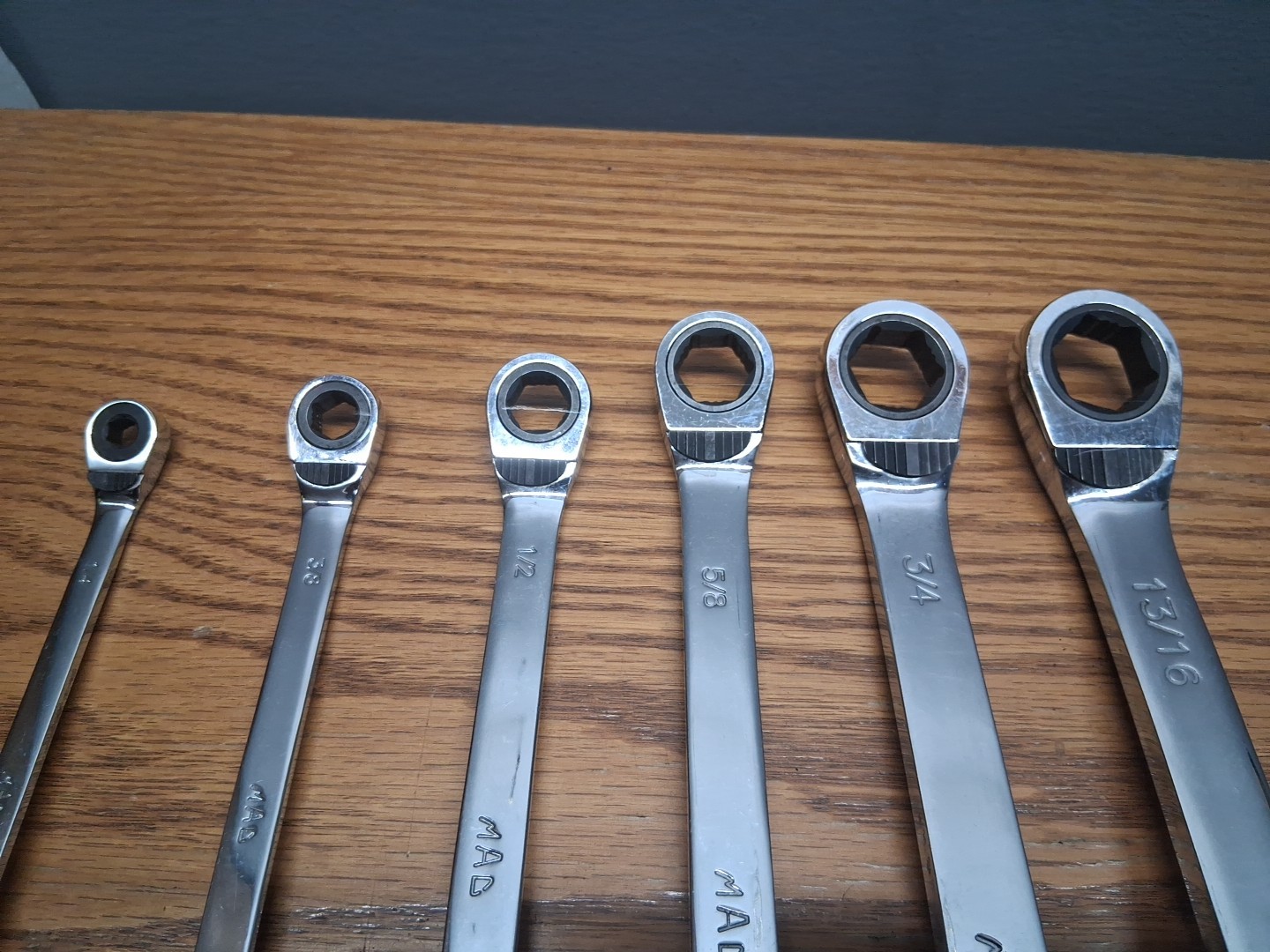 Set Of 6 Mac Reversible Offset Racheting Wrenches 1/4″-15/16″