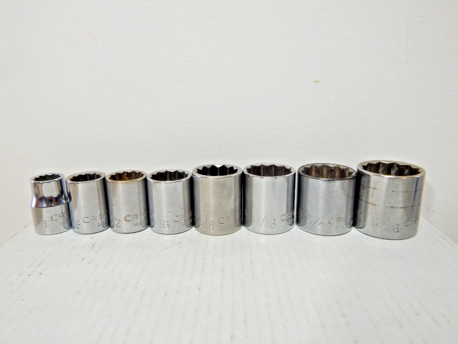 Craftsman shallow socket set SAE 12 Point 3/8″ Drive G Series 3/8″ to 13/16″