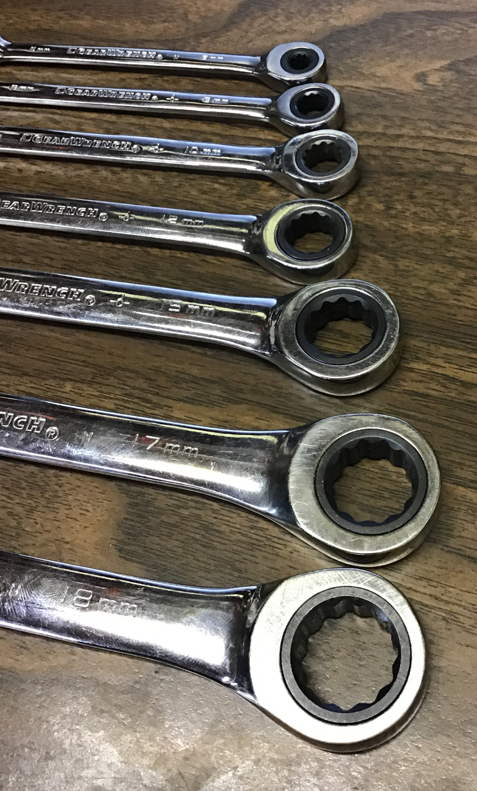 LOT – GearWrench Combination Wrench/Ratchet Millimeter Set (Check Description)