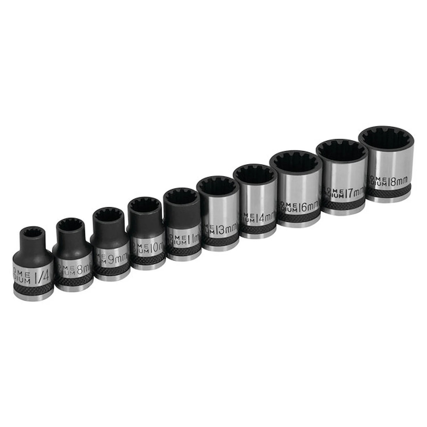 JEGS 10-Piece Spline Socket Set [3/8 in. Drive] SAE/Metric