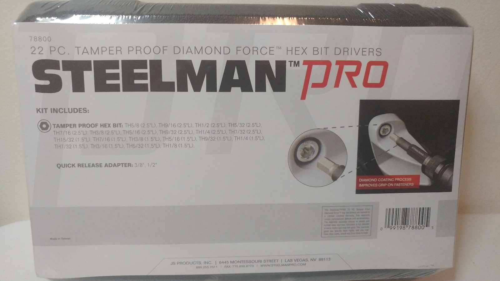Steelman Pro 78800 22 PC Tamper Proof Diamond Force Hex Bit Drivers