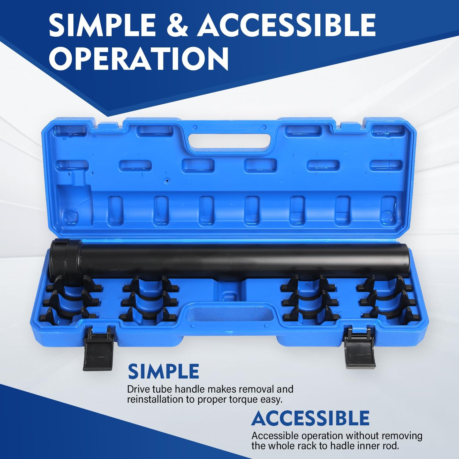 Blue Inner Tie Rod Removal Tool Set 1/2 Inch Drive 12 Crowfoot Adapters