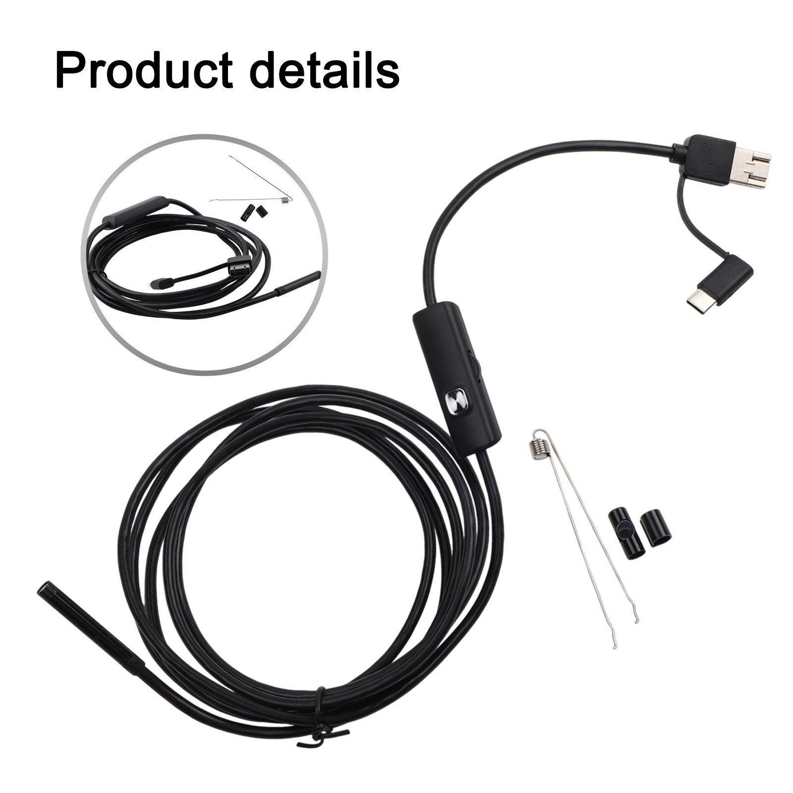 Borescope Camera with 6 LED Lights 1200P HD for image 5 5mm Probe for Easy Use
