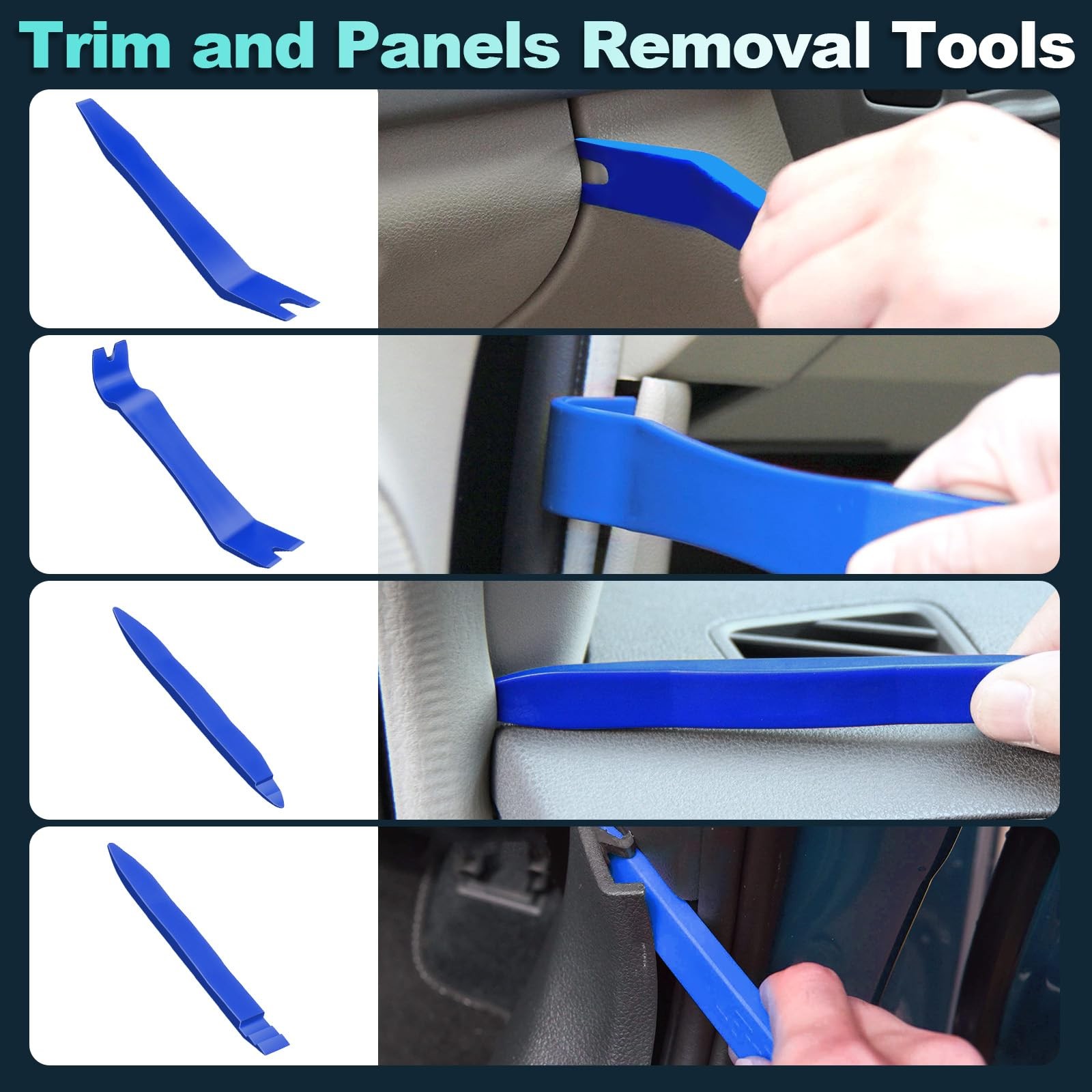 7 Pcs Auto Plastic Trim Removal Pry Tool & Clip Plier Remover Kit for Removal…