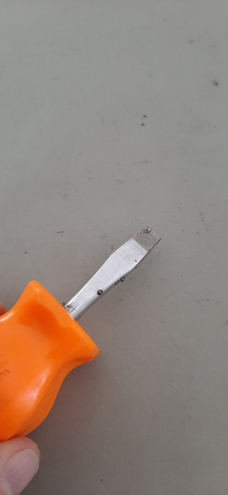 Snap-on SDD1 Orange Hard Handle Stubby Screwdriver Flat Head Tip Slotted READ!!