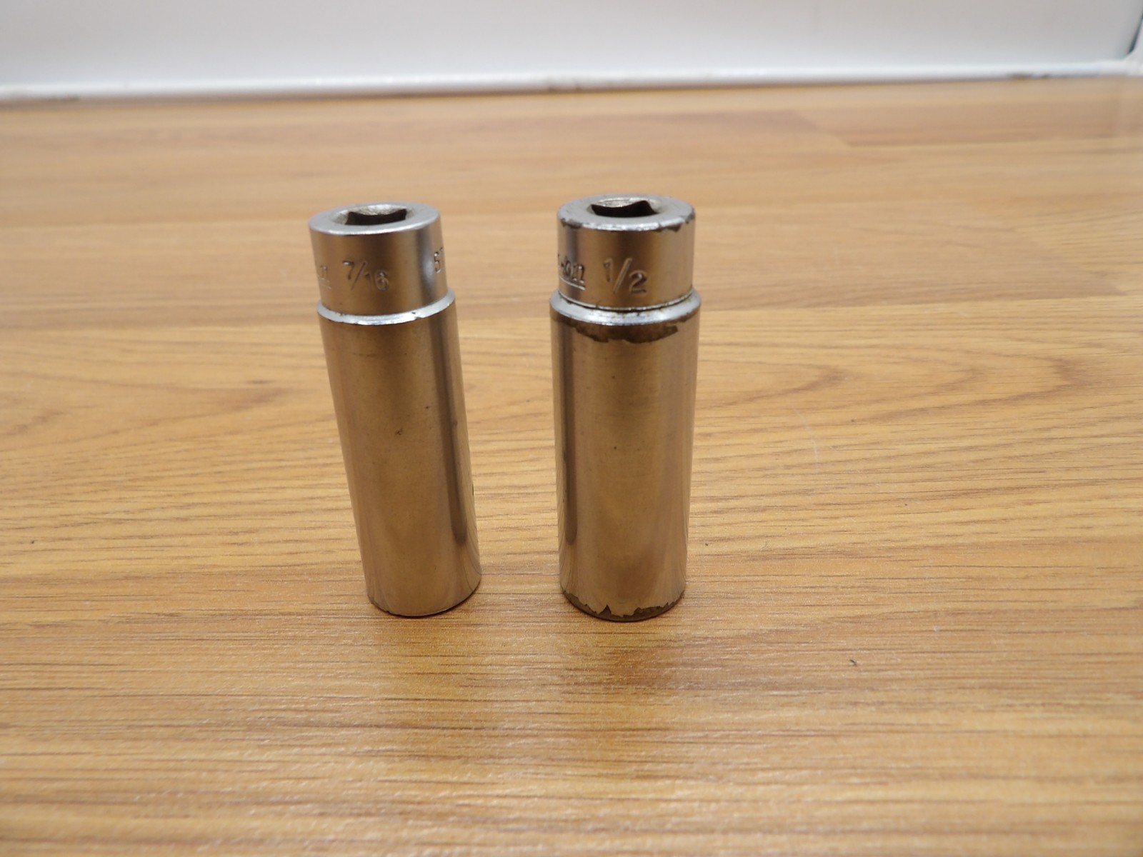Snap-On Tools USA 1/4″ Drive 6pt 1/2″ SAE Deep Chrome Socket STM16 & STM14-7/16″