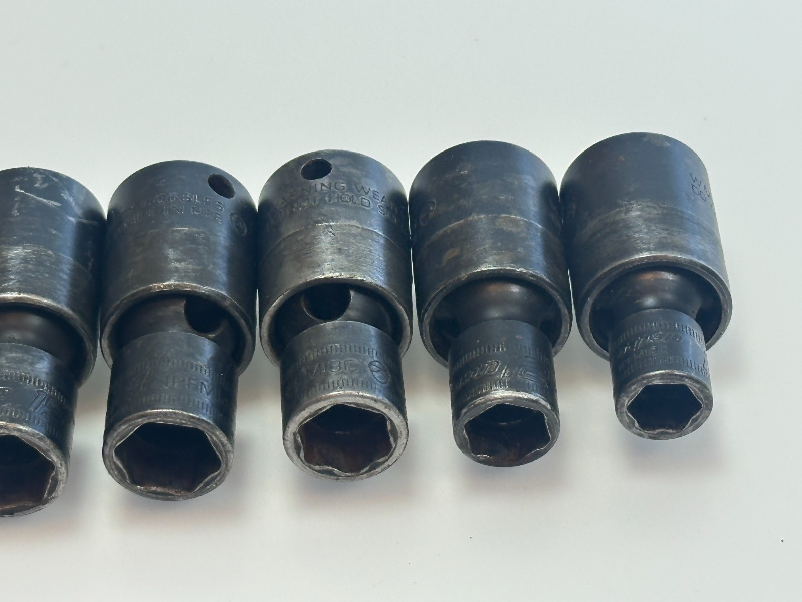 🇺🇸 Snap-on USA 6pc 3/8 Drive Metric 10-18mm Swivel Universal Impact Socket Set
