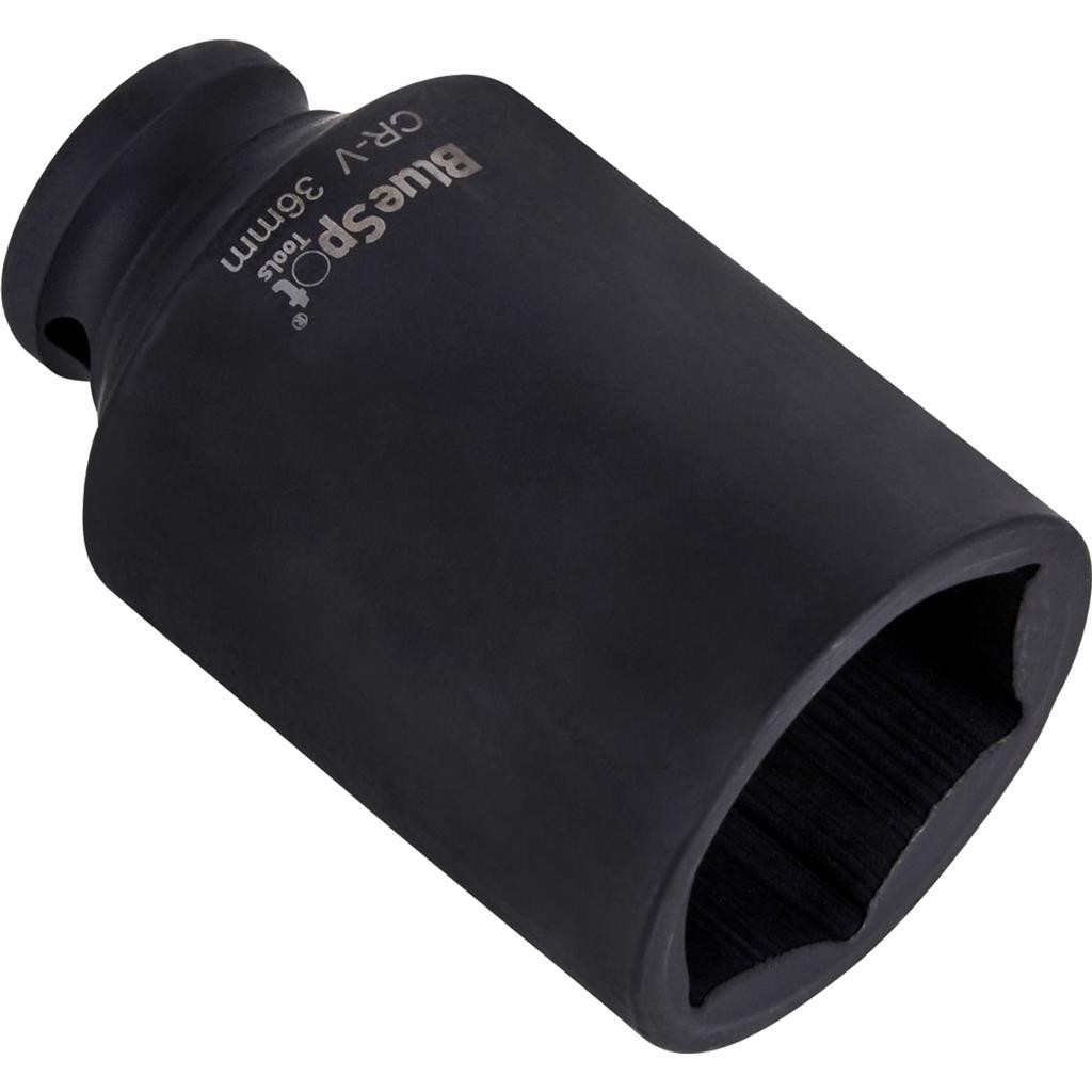 BlueSpot 36mm Deep Socket Impact Hex 6 Point Single CRV Steel 1/2″ Drive