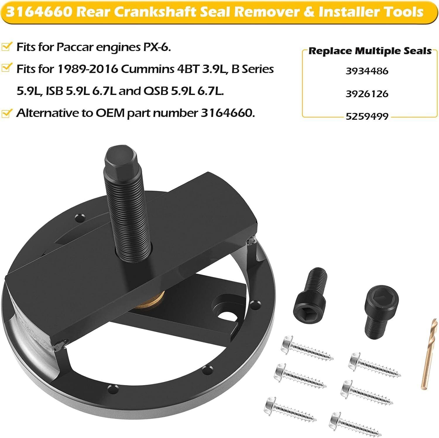 For Cummins Front & Rear Crankshaft Seal Remover Installer Tools 3.9L 5.9L 6.7L