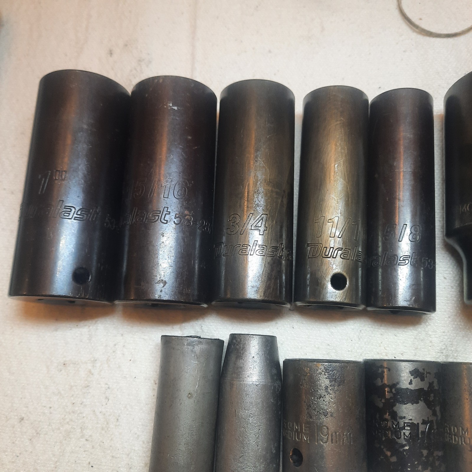 Duralast & Unbranded 11 pc 1/2 Dr Deep/Shallow imp sockets 36 19 17 mm & 1″-3/8