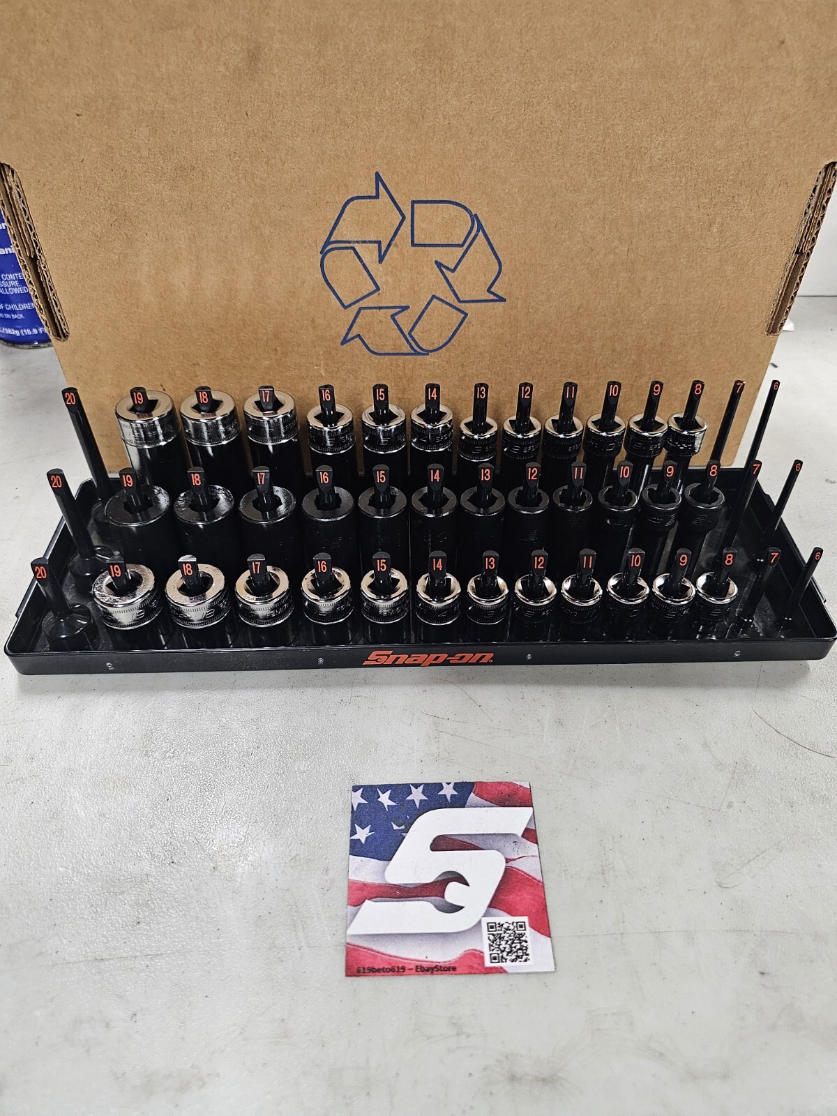 Snap-on Tools NEW 36pc 3/8 Drive Metric Deep Semi-Deep Shallow Socket Set W/tray