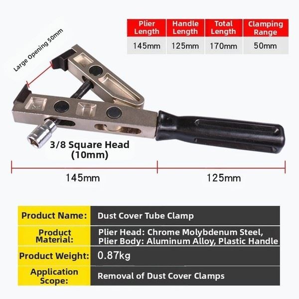 Ball Cage Clamp Pliers 50mm Jaw Opening 38 Square Drive with Anti Slip Handles