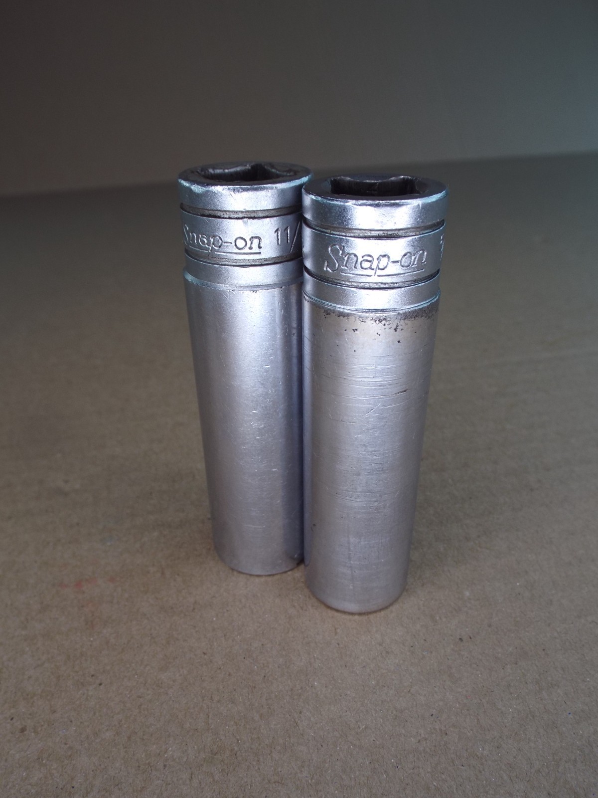 VTG Snap-On Deep Socket 11/16″ TS-221, 5/8″ TS201 1/2″ Dr 6 Pt USA Good! (Read